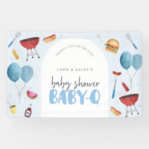 Boy Baby Shower Baby-Q (BBQ) Larger Banner Sign
