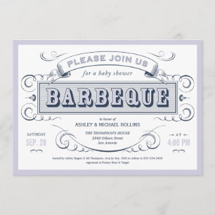 Boy Baby Shower BBQ Invitations