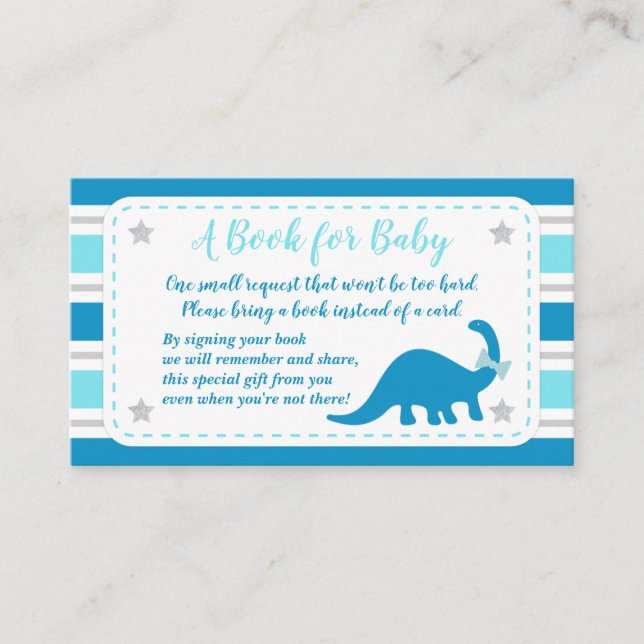 Boy Baby Shower Bring A Book Card (Front)