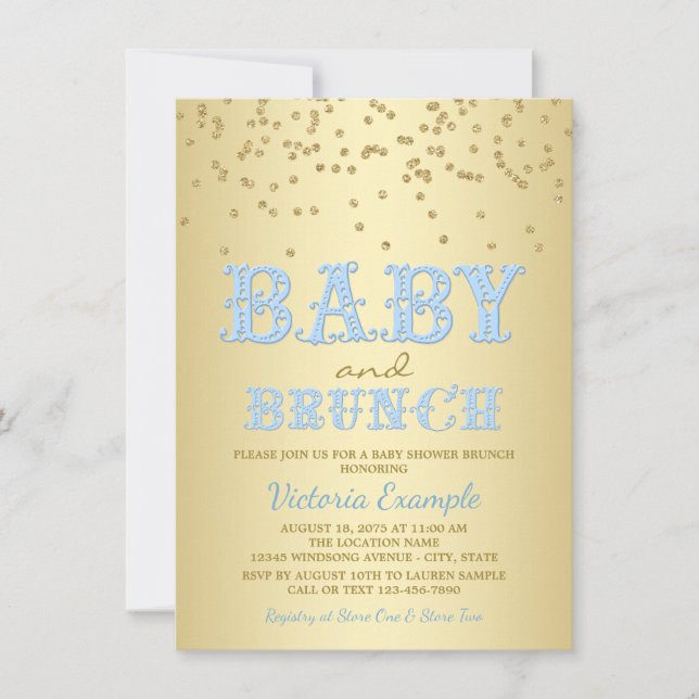 Boy Baby Shower Brunch Baby Shower Invitations (Front)