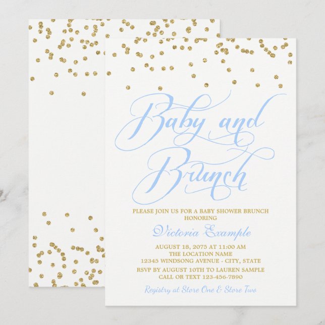 Boy Baby Shower Brunch Invitations (Front/Back)