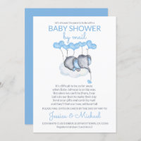 Boy Baby Shower by Mail Blue Elephant on Cloud