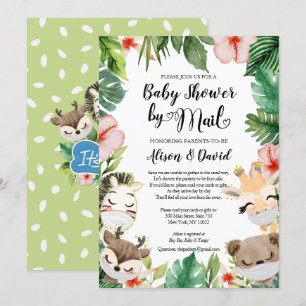 Boy Baby Shower By Mail   Masked Safari Friends Invitation