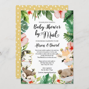 Boy Baby Shower By Mail Masked Safari Friends Invitation