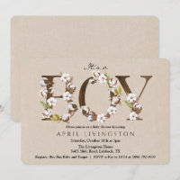 Boy Baby Shower Cotton Alphabet Invitation