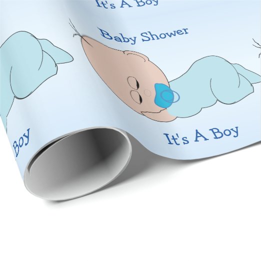 Boy Baby Shower Wrapping Paper Zazzle UK