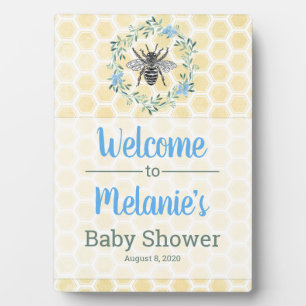 Boy baby shower decor mommy to bee welcome sign plaque
