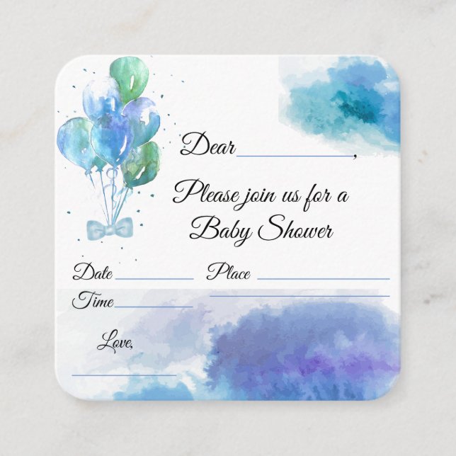 Boy Baby Shower Enclosure Card (Front)