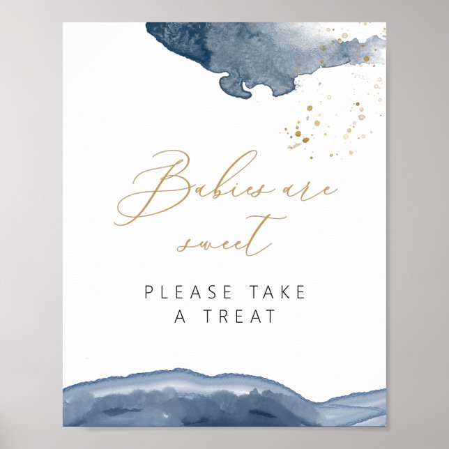 Boy Baby Shower Favour Sign, Babies Are Sweet Trea Poster (Front)