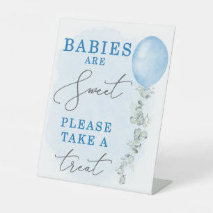 Boy Baby Shower Favour Table Sign Treat