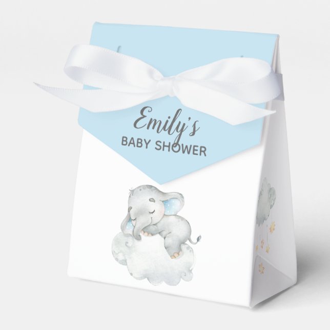 Boy Baby Shower Favours (Sleeping Elephant) Dreamy Favour Box (Front Side)