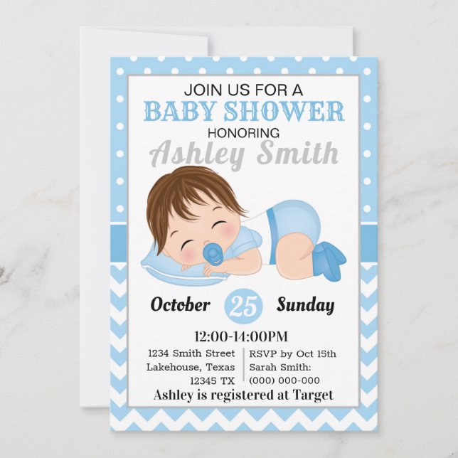 Boy Baby Shower Invitation  (Front)