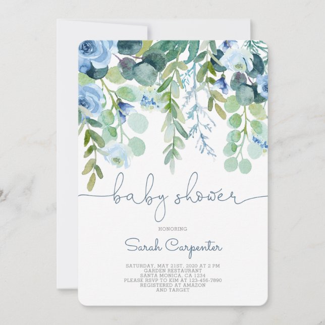 Boy baby shower invitation (Front)