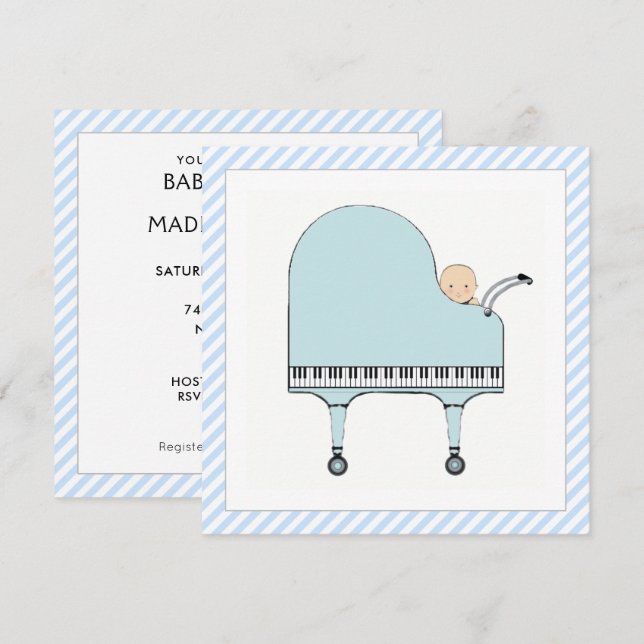 Boy Baby Shower Invitation (Front/Back)