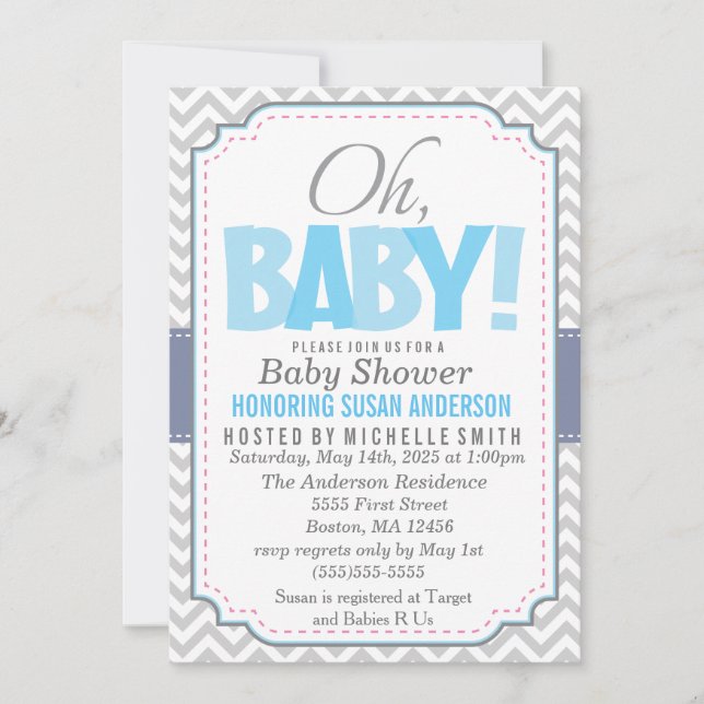Boy Baby Shower Invitation (Front)
