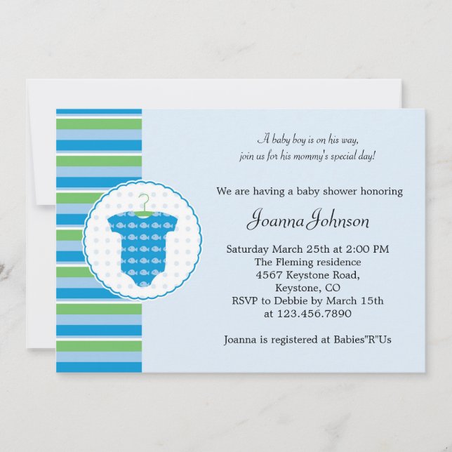 Boy Baby Shower Invitation (Front)