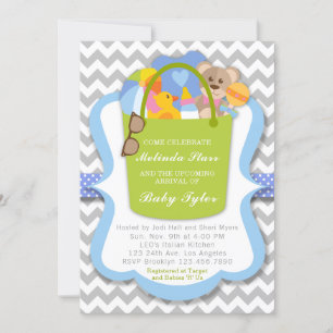 Boy Baby Shower Invitation - Baby Bucket of Things