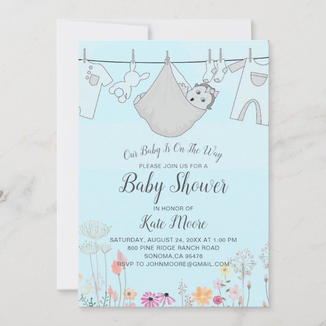 Boy Baby Shower Invitation | Baby Bundle (Front)