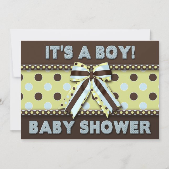 Boy Baby Shower Invitation  (Brown/Blue (Front)