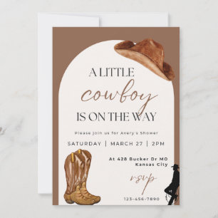 Boy Baby Shower Invitation - Cowboy Theme 