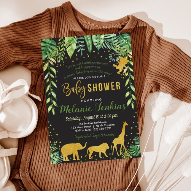 Boy Baby Shower Invitation, Jungle Baby Shower Invitation (Creator Uploaded)