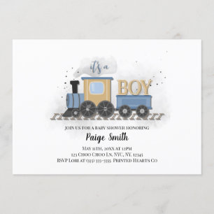 Boy Baby Shower Invitation   Train   It's A Boy