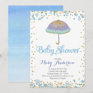 BOY Baby Shower Invitation umbrella