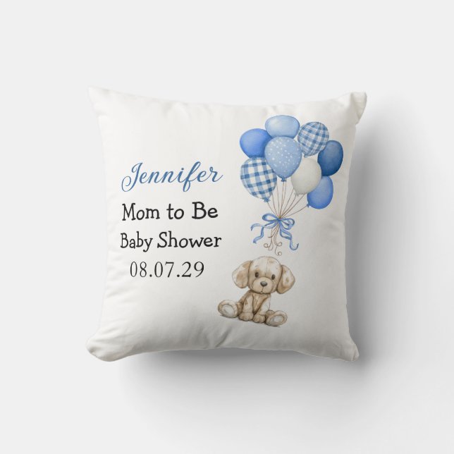 Boy Baby Shower Mother to Be Throw Pillow (Front)