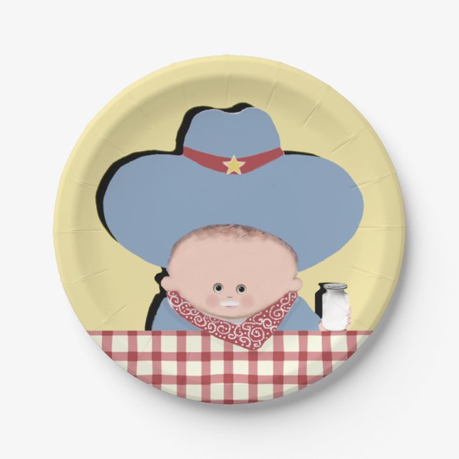 Boy Baby Shower Paper Plate (Front)