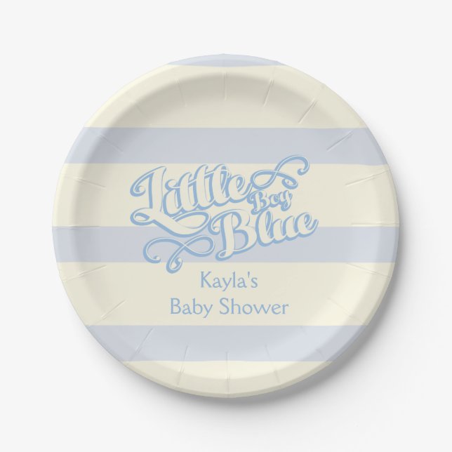 Boy Baby Shower, Paper Plates (Front)