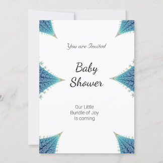 Boy Baby Shower Party Blue White Invitation
