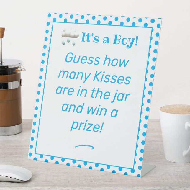 Boy Baby Shower Pedestal Sign (In SItu)