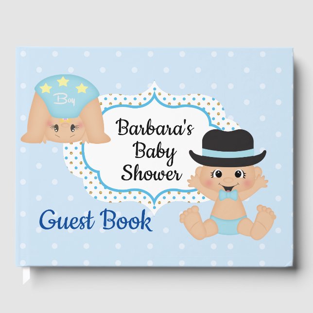 Boy Baby Shower Personalised Guest Book (Front)