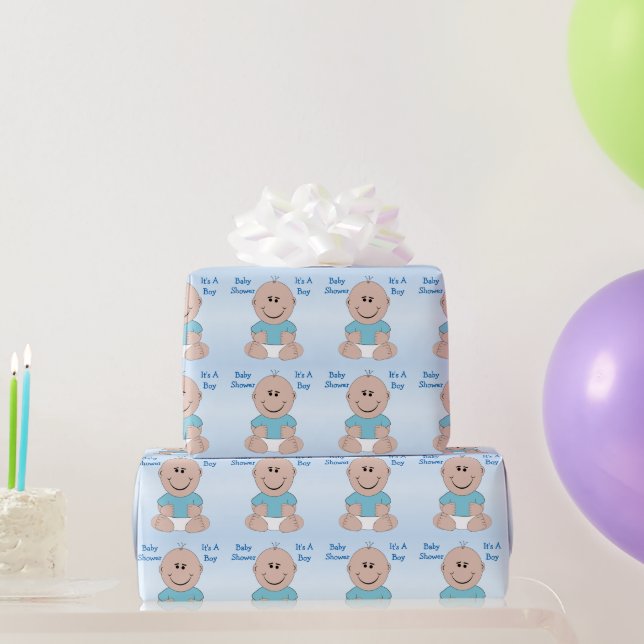 Boy Baby Shower Personalised Wrapping Paper (Party Gifts)