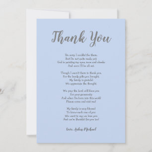 Boy Baby Shower Poem Thank you note
