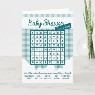 boy baby shower puzzle invitation