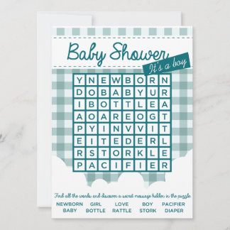 boy baby shower puzzle invitation