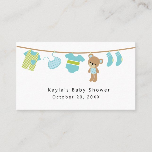 Boy Baby Shower registry enclosure card (Front)