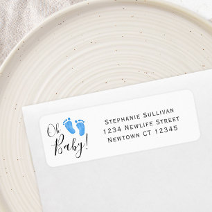 Boy Baby Shower Return Address