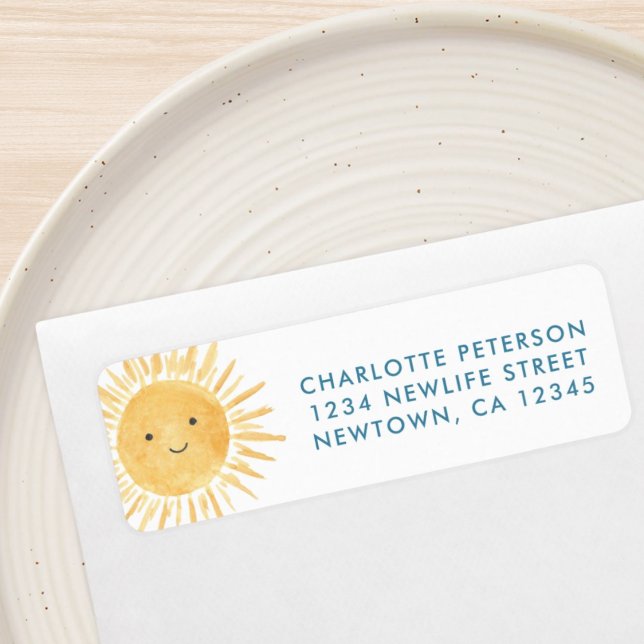 Boy' Baby Shower Sun Return Address (Creator Uploaded)