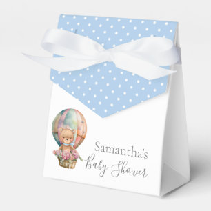 Boy BABY SHOWER Teddy Hot Air Balloon Blue Favour Box