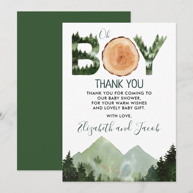  Boy Baby Shower Thank You (Front/Back)