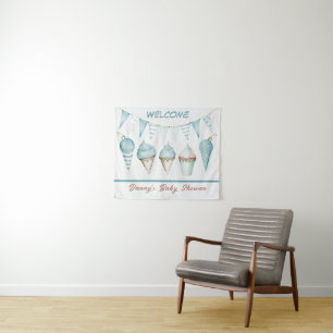 Boy Baby Shower Welcome Tapestry