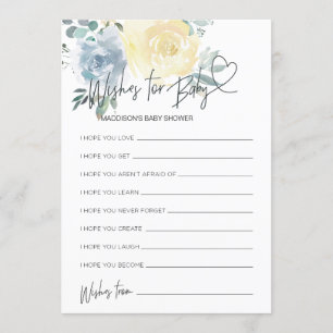 Boy Baby Shower Wishes For Baby Game Card