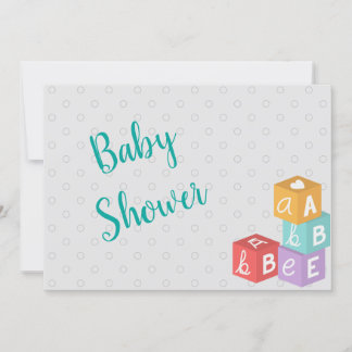 Boy Baby Shower with ABC Blocks Invitation