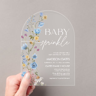 Boy Baby Sprinkle Acrylic Invitation