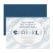 boy baby sprinkle invitation navy blue silver