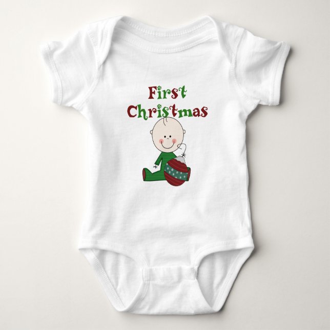 Boy Baby's First Christmas Bodysuit (Front)
