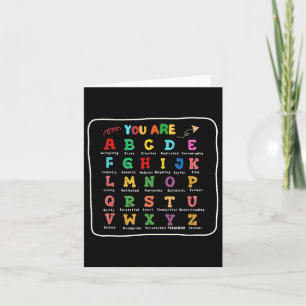 Boy Back To School You Are Letters Alphabet Learn Card