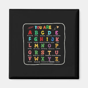 Boy Back To School You Are Letters Alphabet Learn Magnet